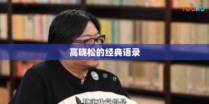 高晓松的经典语录 高晓松的经典语录