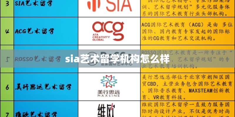 sia艺术留学机构怎么样 sia艺术留学机构怎么样