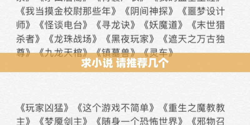 求小说 请推荐几个