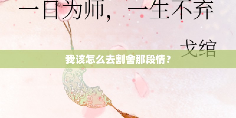 我该怎么去割舍那段情？